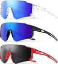 3PACK Kids Sunglasses Youth Baseball Sunglasses for Boys Girls Age 4-12,Softball Sports Cycling Goggles UV Protection