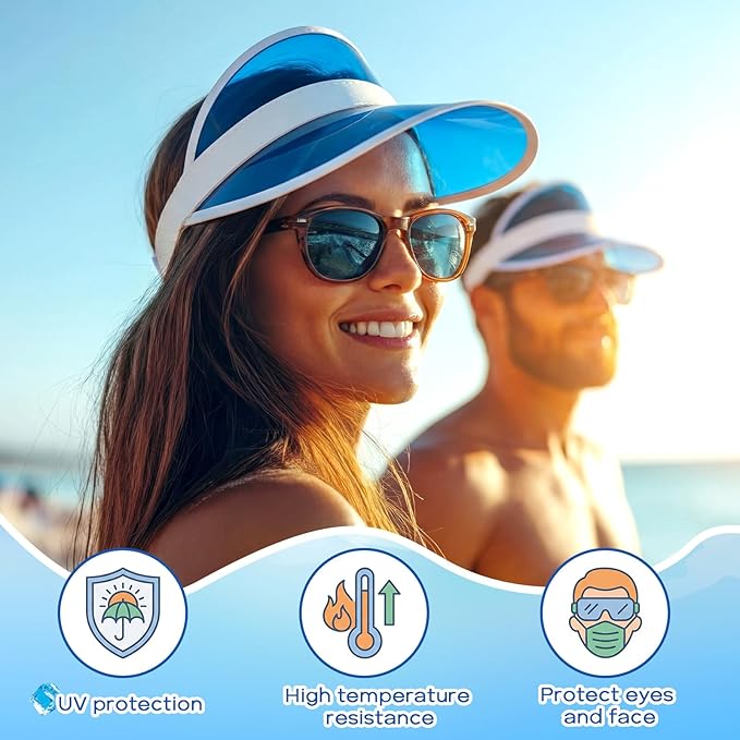 Tarpop Poker Visors Hats Bulk Casino Bingo Visor Casino Dealer Clear Plastic Sun Golf Hats for Women Men