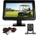 Golf Cart Backup Camera, Waterproof Golf Cart Accessories with 4.3" 16:9 Monitor for Club Car EZGO Yamaha UTV, Direct 17-60V Battery Hookup, No-Drill Installation Golf Cart Rear View Reverse Camera