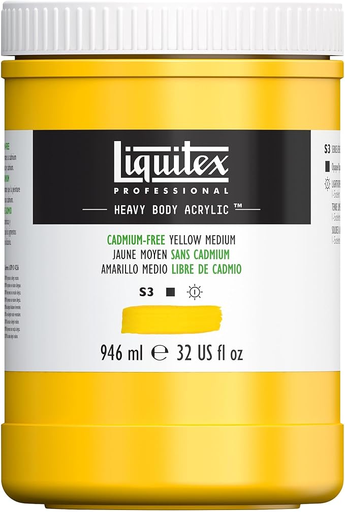 Liquitex Professional Heavy Body Acrylic Paint, 32-oz Pot, Cadmium Free Yellow by Liquitex
