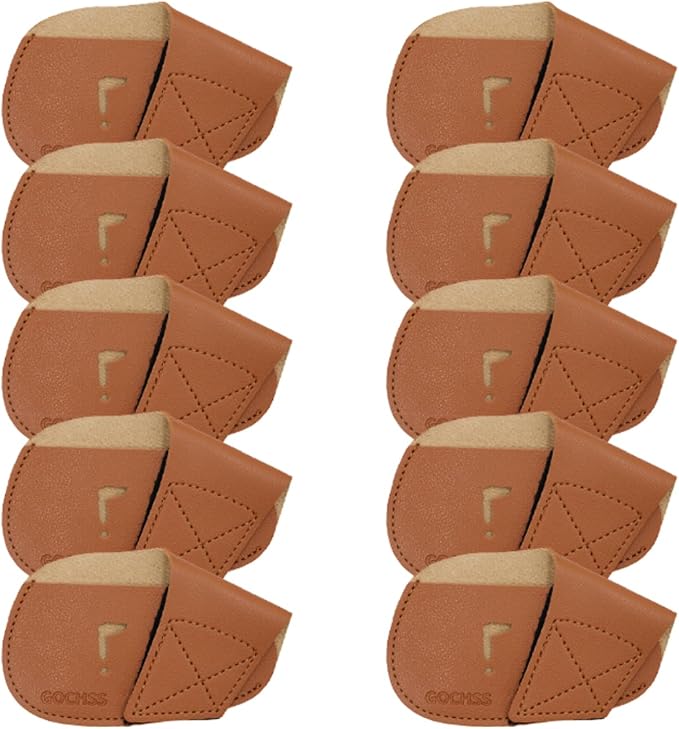 I Golf Iron Headcovers 10pcs PU Fit Both Right-Handed Clubs Golf Club Protector for Titleist Callaway Ping Taylormade Fit More Brands Golf Iron.