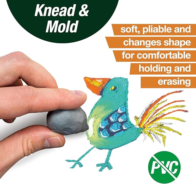 Kneaded Erasers, 24 Pack – Grey, Moldable & Kneadable Art Erasers - Image 3