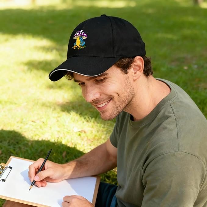 Embroidered Baseball Cap for Men Women, Breathable Cotton Adjustable Hat, Various Patterns for Casual Daily Outfits