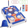Outdoor Games Bean Bag Toss for Kids, Cornhole Set Ring Toss Games for Lawn by Unknown