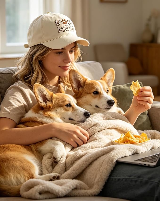 Waldeal Women's Embroidered Dog Mom Hat Adjustable Denim Baseball Cap