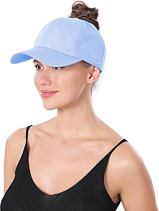 ZTL Women's High Ponytail Baseball Cap Performance Running Hat Quick Dry Mesh Sports Cap Unstructured Dad Trucker Hats