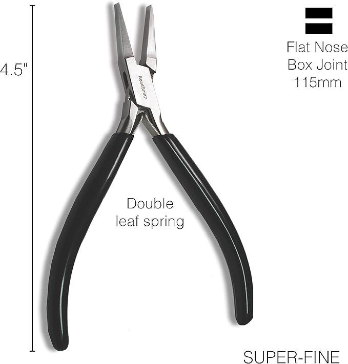 The Beadsmith Flat Nose Pliers – Extra Fine Tips – 4.5 inches – PVC Grip Handle - Image 5