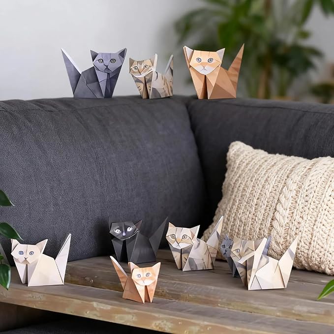DIY Paper Cats - 50 Sheets DIY Origami Paper to Fold Cute Cat Figures, Fun - Image 8