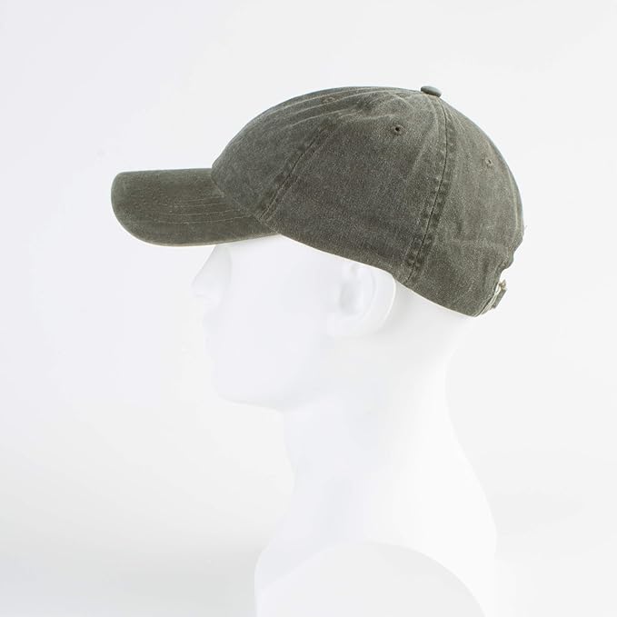 LANGZHEN Unisex Baseball Cap 100% Cotton Fits Men Women Washed Denim Adjustable Dad Hat