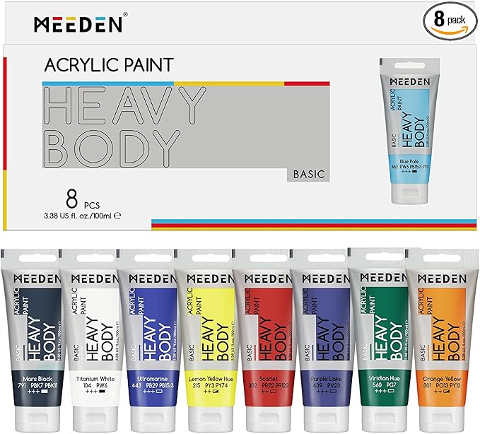 MEEDEN Heavy Body Acrylic Paints: Satin Finish Acrylic Paint by MEEDEN