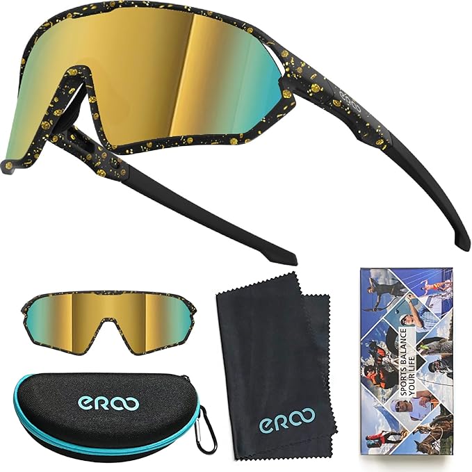 Youth Baseball Polarized Kids Sunglasses for Boys Girls Age 6-12 with Carrying Case Cycling Softball Padel Lightweight