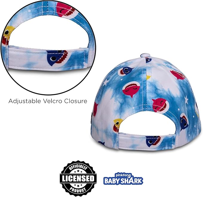 Pinkfong Boys Baseball Cap, Baby Shark Adjustable Toddler Hat for Ages 2-4