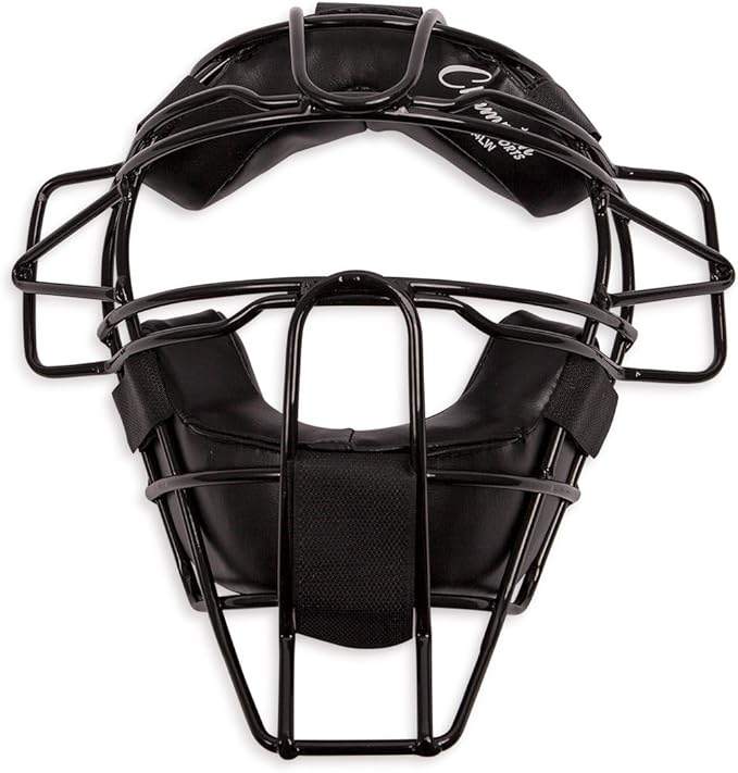 Champion Sports Pro Baseball Adult Mask - Umpires and Catchers - Extra Protection - Extended Guards - Adjustable Harness Baseball Mask - Adult Size,Black