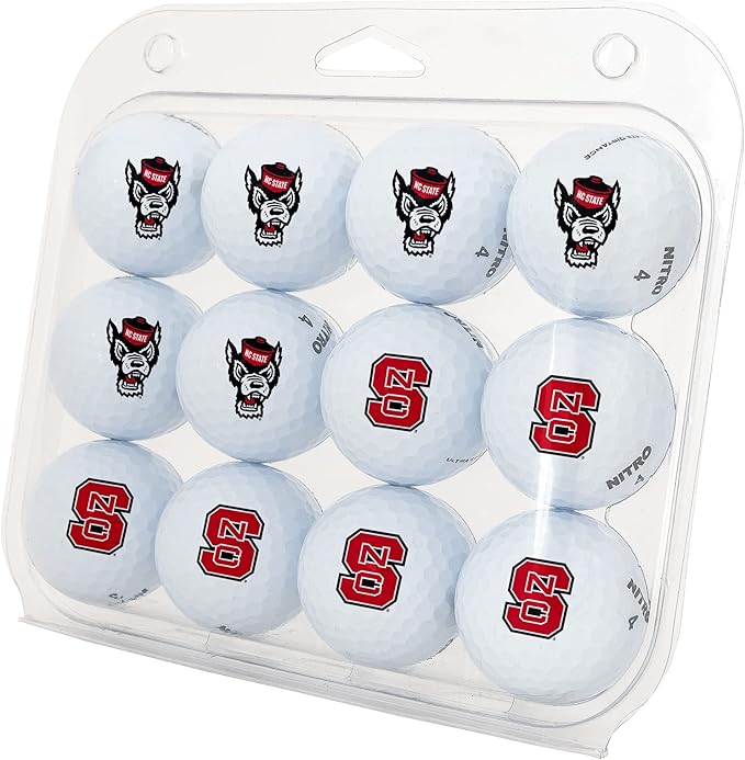 Desert Cactus North Carolina State University Golf Balls 3 Pack – NC State Wolfpack Full Color Three – Officially Licensed Sport Team Accessory