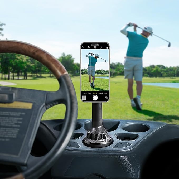 ICARMOUNT Golf Cart Phone Holder, Strong Magnetic Cup Holder Cell Phone Mount for iPhone 17 16 15 14 13 12, Golf Cart Accessories for EZGO/Club Car/Yamaha/Icon, Golfer Gifts for Men Women (MagSafe)