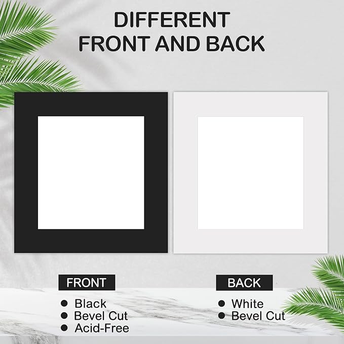 15 Pack 12x12 Black Picture Mats, Frame Mattes - Image 5