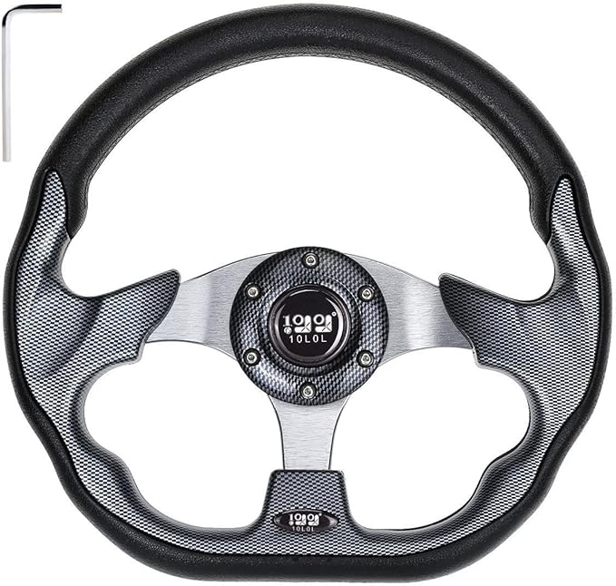 10L0L Golf Cart Steering Wheel, Universal Design Fit for Yamaha, EZGO RXV & TXT, Club Car DS, Club Car Precedent Tempo, Most Golf Cart (Magnet Gray)