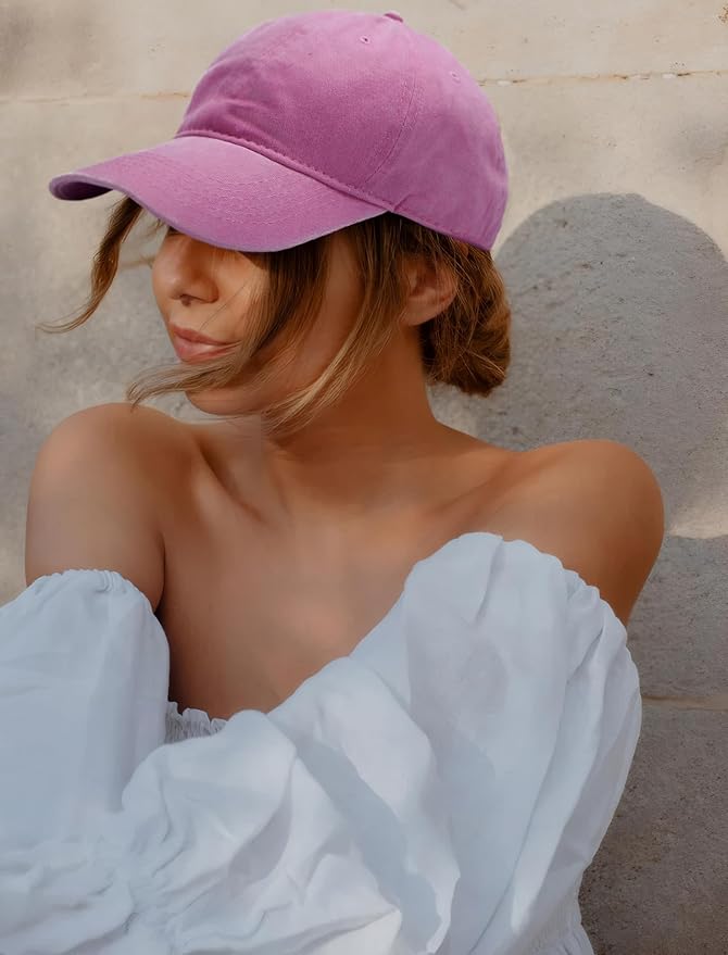 Edoneery Men Women Baseball Cap-Low Profile Adjustable Washed Cotton Golf Dad Hat