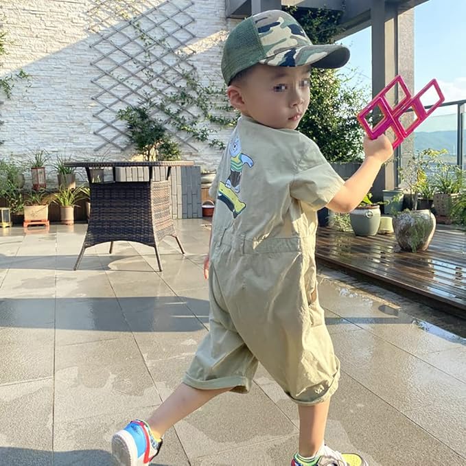 Camouflage Baseball Cap Adjustable Mesh Peak Hat Children Summer Sun Breathable Outdoor Sports for Boys Girls Green