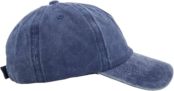 Eohak Ponytail Baseball Hat Distressed Retro Washed Womens Twill