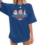 MOUSYA Baseball Shirts Women Oversized Baseball Mom Tshirt Baseball Heart Graphic Tee