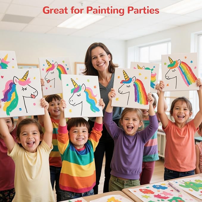 Small Canvas Boards for Kids Painting 56Pcs of 5x5, 10x10 inch Flat Square - Image 6
