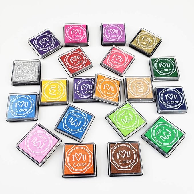 Washable Ink Pads for Kids Rubber Stamps, 20 Colors Stamp Ink Pads, Fingerprint - Image 8