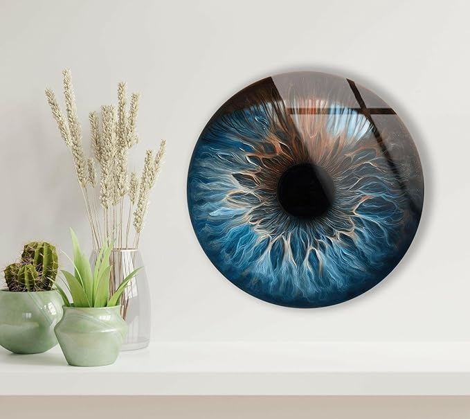 My Photostation.com 15.8'' Diameter Eye Round Blue Glass Wall Art Tempered - Image 3