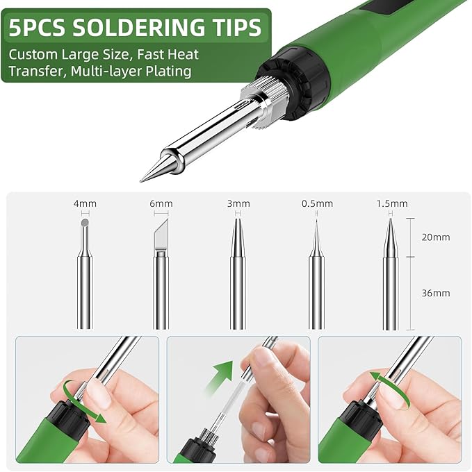 Soldering Iron Kit, 190W Soldering Gun, 110V LED Solder Kit - Image 6