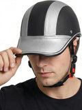 Adult Baseball Cap Helmet - Urban Style for Golf, Low Profile Urban Commute PU Retro Leather Hat for Men & Women