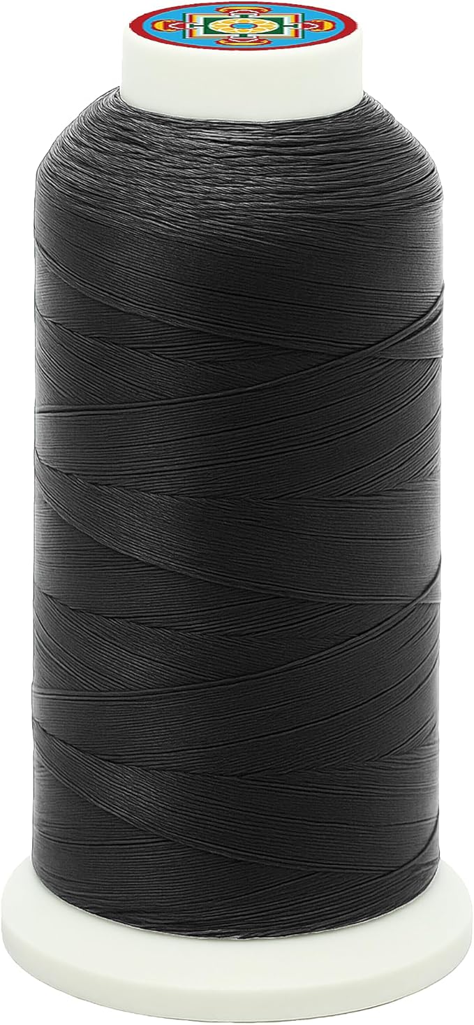 Mandala Crafts Bonded Nylon Thread Black Heavy Duty Sewing Threads by MandalaCrafts