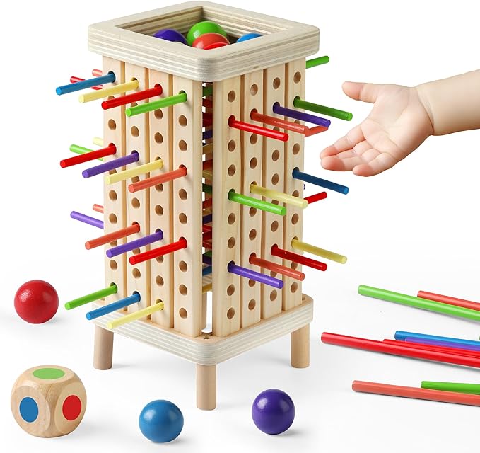 Montessori Game Wooden Board Game, Math Educational, Fine Motor Skill Toy by Pinshoon