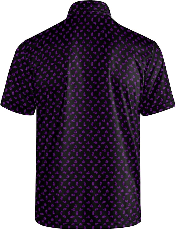 Golf Polo Shirts for Men Funny Print Short Sleeve Golf Shirts Performance Golf Polos