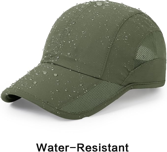HH HOFNEN Quick Dry Baseball Cap Unstructured Running Cap Water-Resistant UPF 50+ Mesh Golf Sun Hats for Men Women