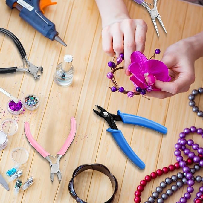 6 Pcs Jewelry Pliers Set, Include Needle Round Bent Nose Zipper Wire Cutter - Image 7