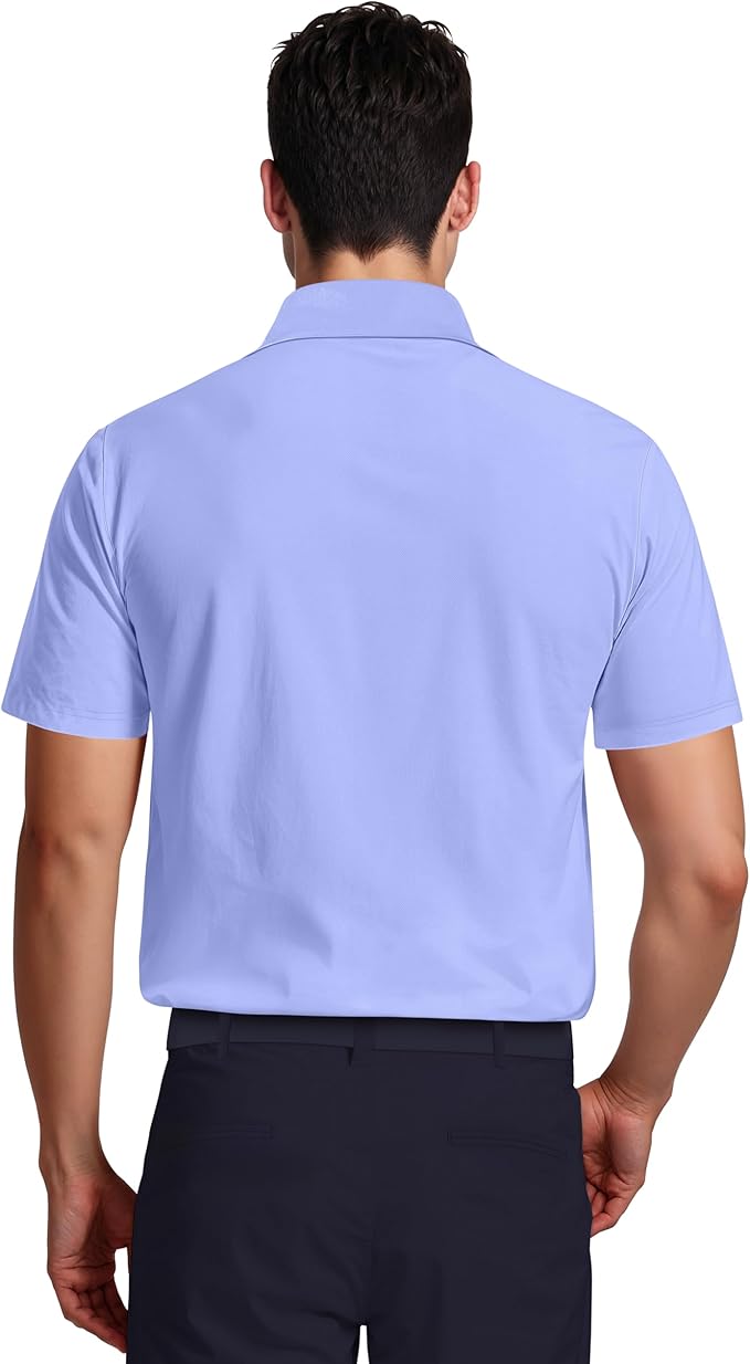 PGA TOUR Men's Airflux Solid Mesh Short Sleeve Golf Polo Shirt
