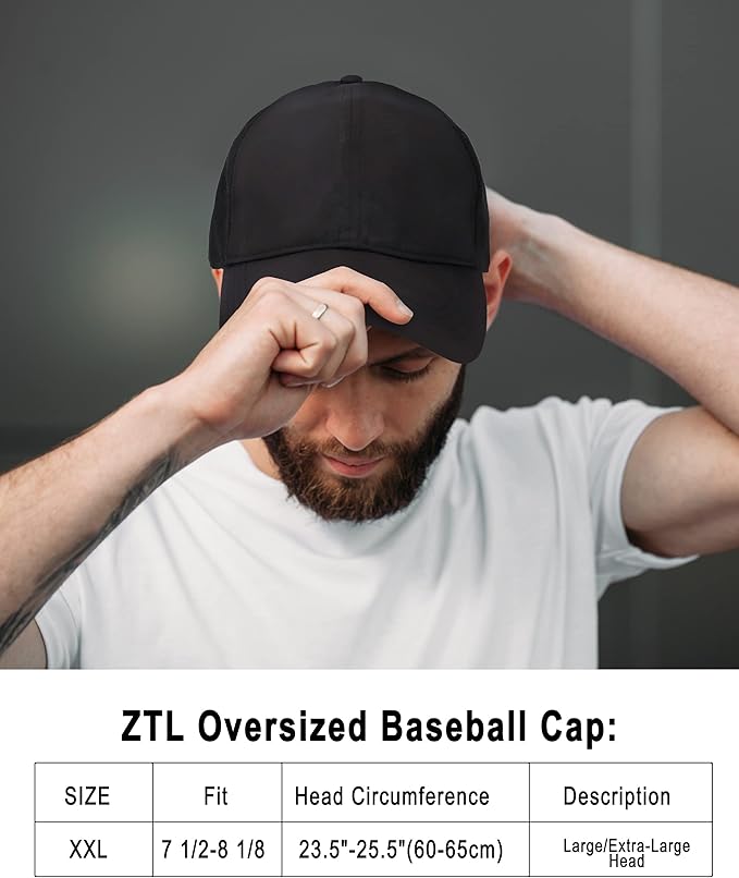 Oversize XXL Baseball Cap for Big Heads 23.6"-25.6", Extra Large Cotton Baseball Hat, Plus Size Unstructured Dad Hats