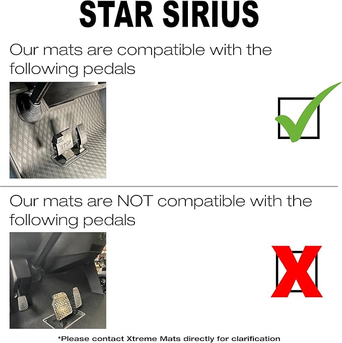 Xtreme MATS for StarEV Sirius Full Coverage Double Diamond Rubber Golf Cart Floor Mat - Fits Star Sirius Models Only - Overlay Protective Floor Liner Accessory for Golf Carts (All Black)
