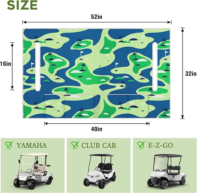 Golf Cart Seat Covers Club Car Golf Cart Accessories 4 Pockets Golf Carts Seat Towel Blanket for Men Women Golf Cart Decor