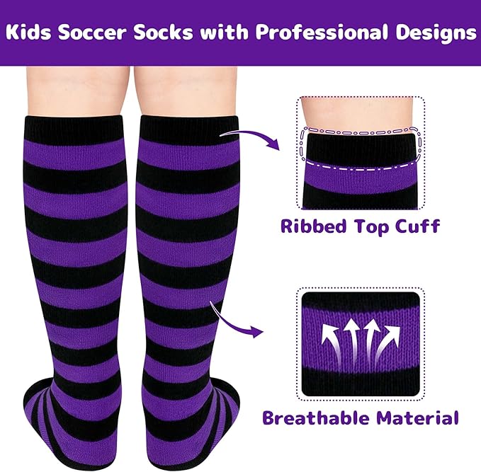 Olreco 1 Pack Toddler Kids Youth Soccer Socks Girls Boys Baseball Socks Youth Knee High Softball Football Accessories Cotton