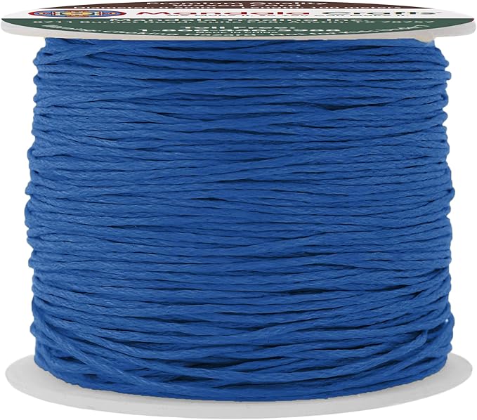 Mandala Crafts 0.5mm 109 Yards Sapphire Blue Cotton Waxed Cord by MandalaCrafts
