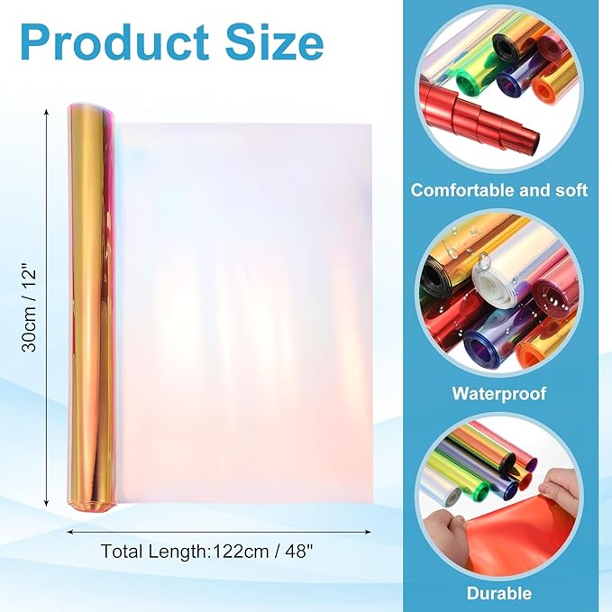 MECCANIXITY Holographic Clear PVC Vinyl Film Holographic PVC Fabric Waterproof - Image 2