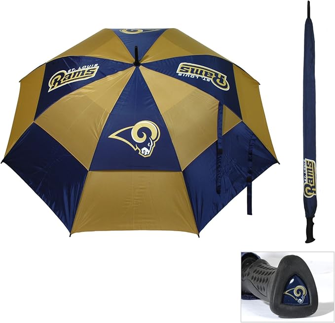 Team Golf NFL San Francisco 49ers Golf Umbrella 62" Golf Umbrella with Protective Sheath, Double Canopy Wind Protection Design, Auto Open Button