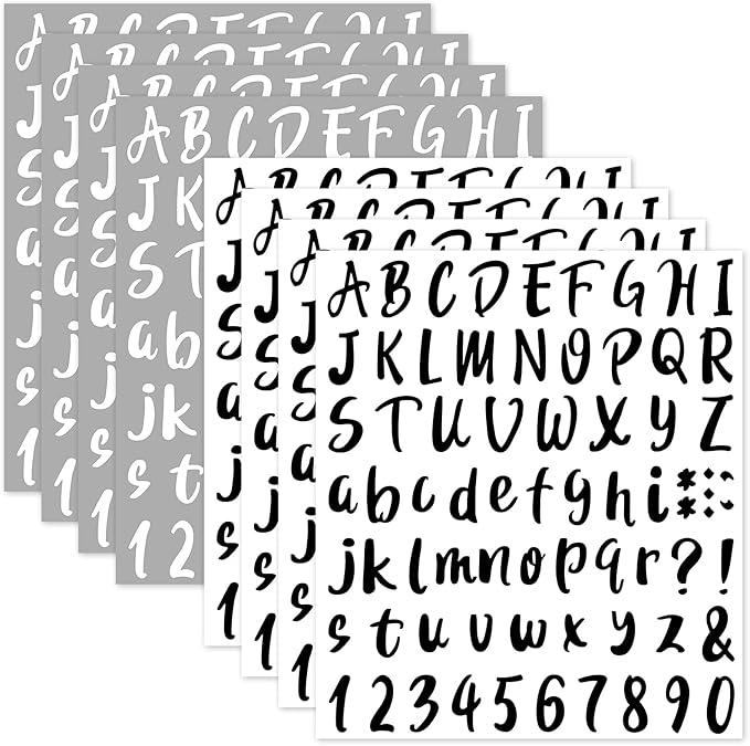Outus 576 Pieces 8 Sheets Letters Stickers Self Adhesive Vinyl Letter Alphabet by Outus