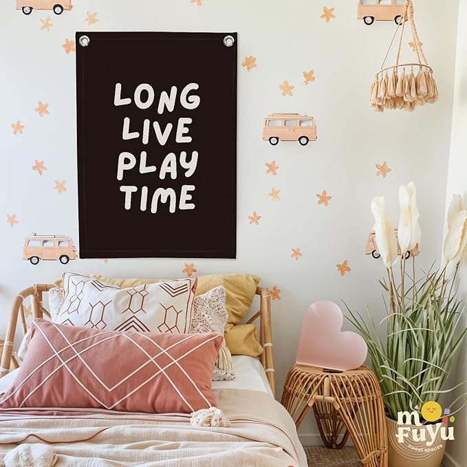 Playroom Decor, Play Room Wall Decor, Long Live Playtime Linen Banner, Baby - Image 7