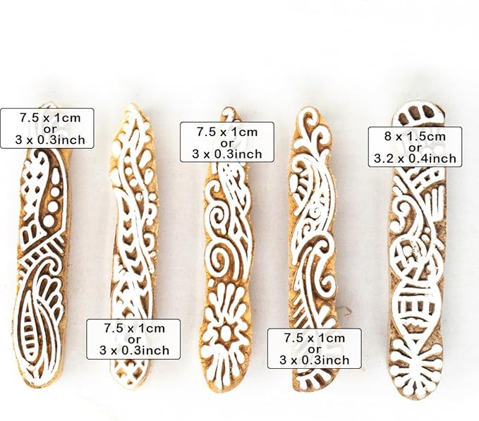 Hashcart Wooden Indian Traditional Design Printing Stamps/Blocks - Image 4