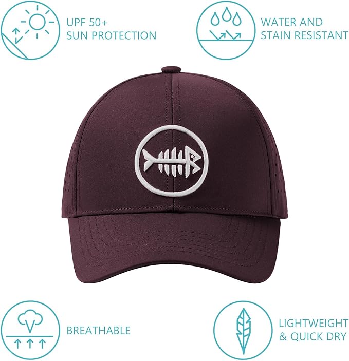 BASSDASH UPF 50+ Quick Dry Baseball Cap Water Resistant Laser Cut Mesh Snapback Hat for Men Women Fishing Hiking FH14