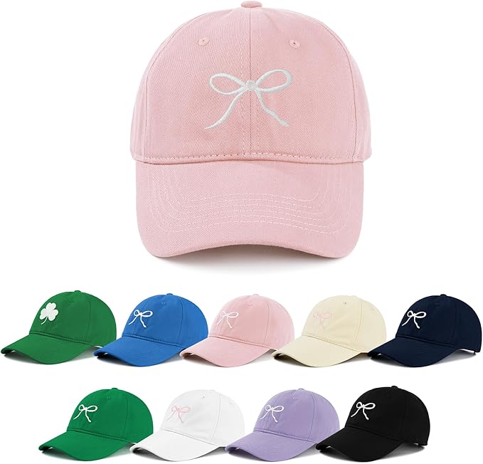 Zando Bow Baseball Cap for Women Men Girls Dad Trendy Adjustable Trucker Hat Cute Y2k Travel Golf Sports Sun Hats Accessories