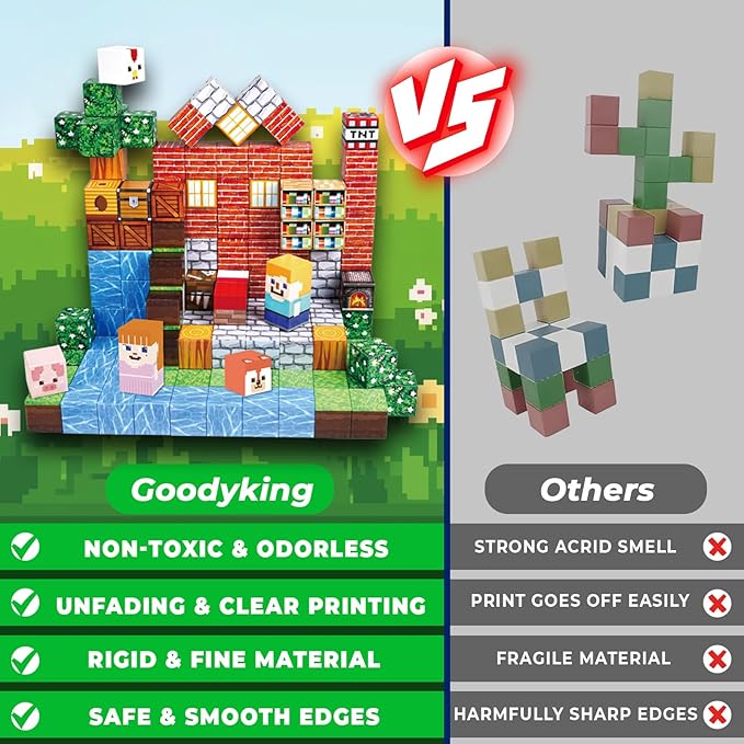 Goody King Magnetic Blocks|150PCS Magnetic Building Blocks Set, Stacking Magnets - Image 4