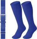 LEACOOLKEY Baseball Belt and Socks Combo Set Adjustable Softball Socks and Elastic Belt for Youth and Adult